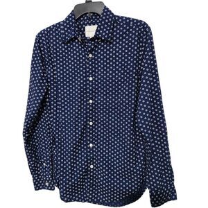 American Eagle Shirt For Men Size Small Navy Blue Color Floral Print Long sleeve